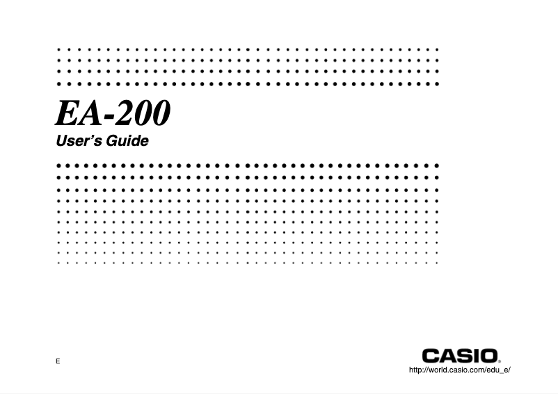 Page 1 of the manual User Manual Casio EA-200