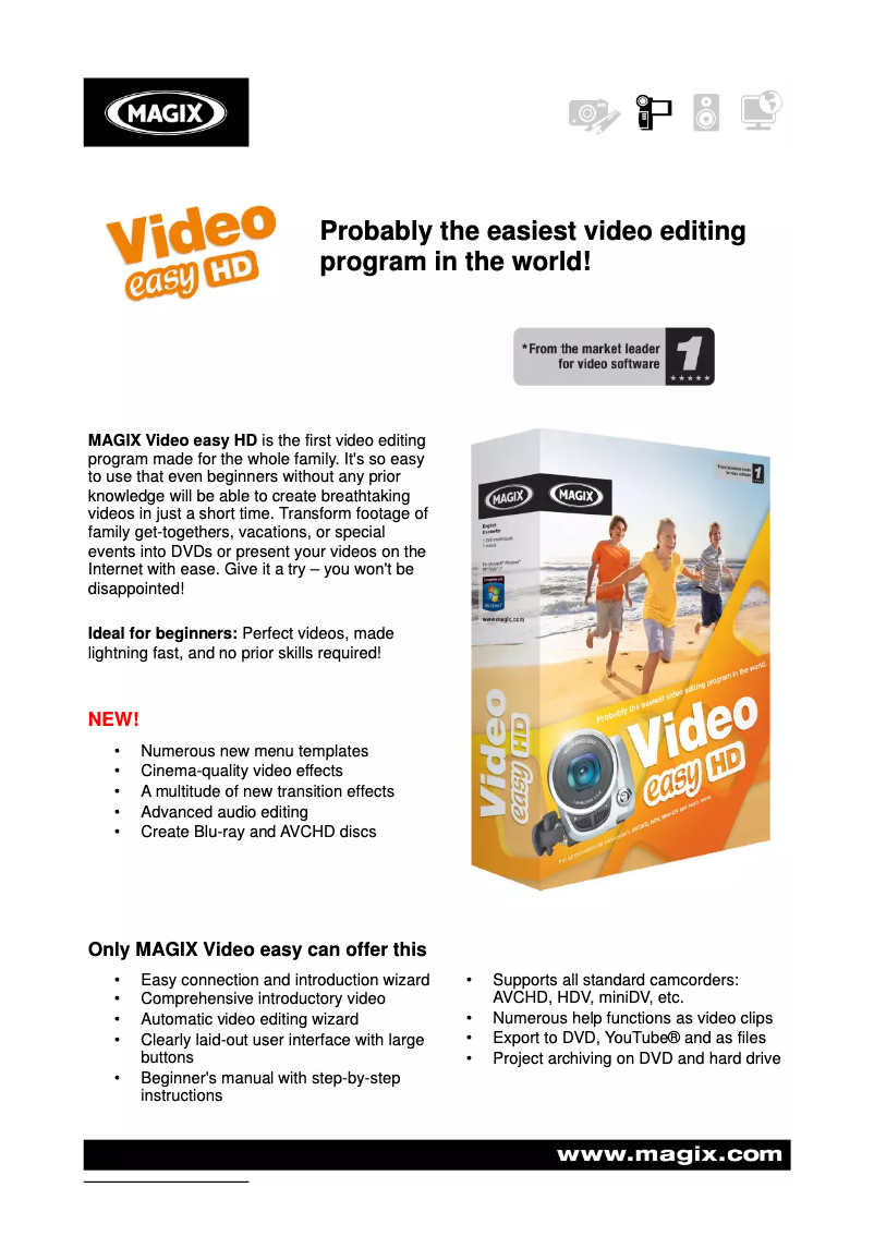 Page 1 of the manual User Manual Magix Video Easy HD