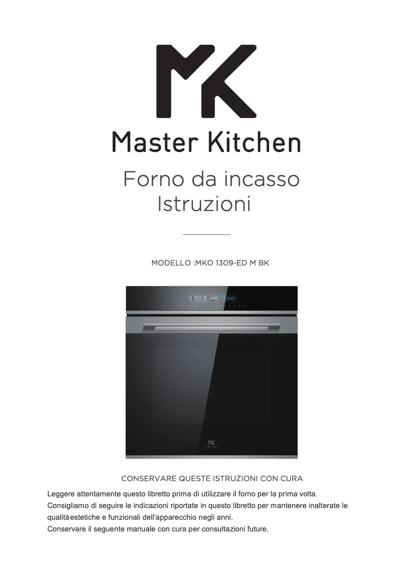 Page 1 of the manual User Manual Master Kitchen MKO 1309-ED M BK