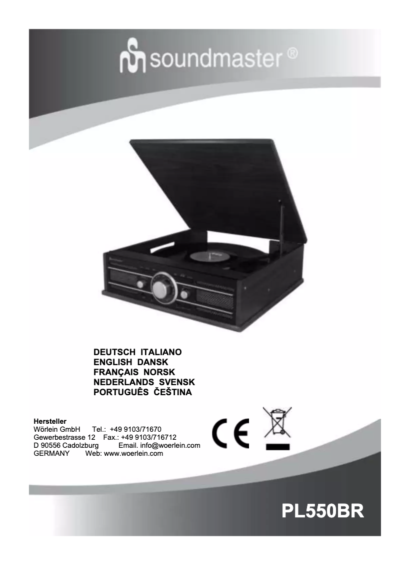 First page image of the manual for PL550BR