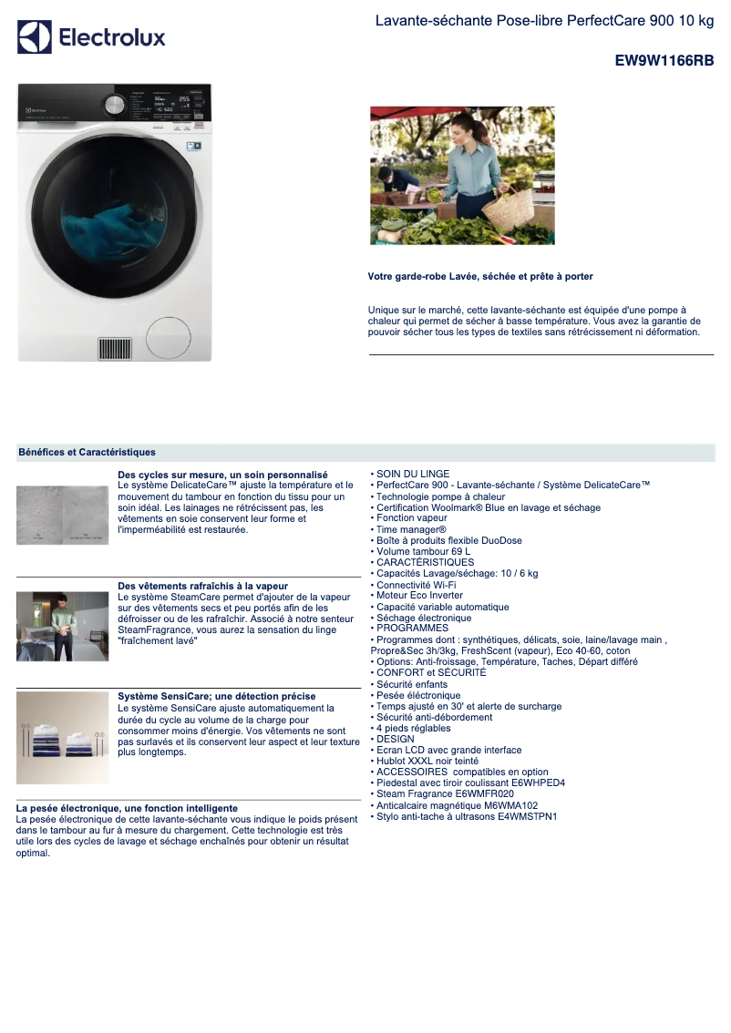 First page image of the manual for EW9W1166RB