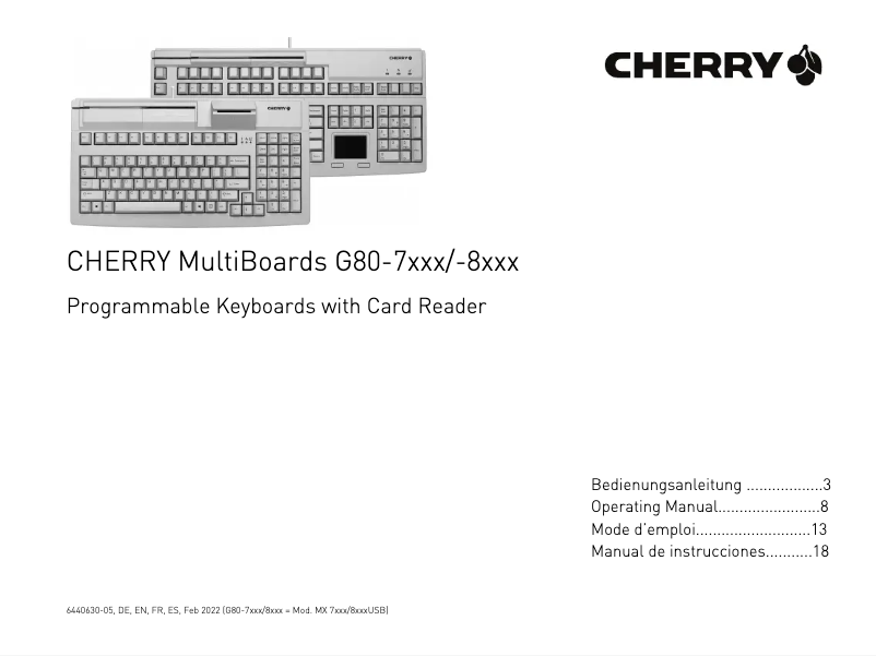 First page image of the manual for MultiBoard V2 G80-8113