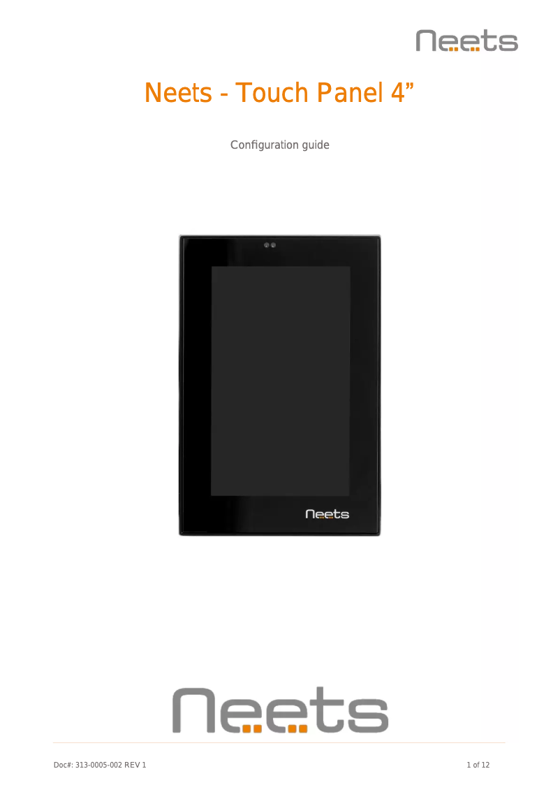 First page image of the manual for Touch Panel 4”