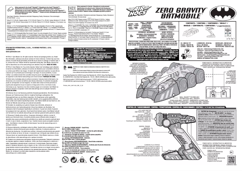 First page image of the manual for Zero Gravity Batmobile