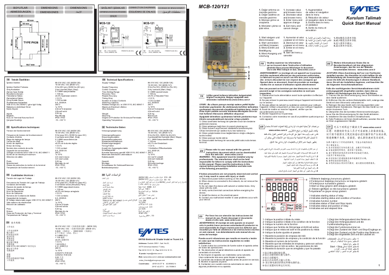 Page 1 of the manual Quick Start Guide ENTES MCB-120