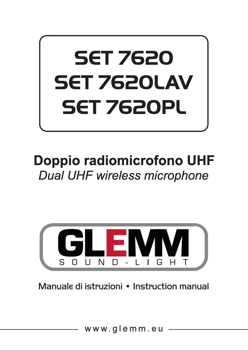 First page image of the manual for SET 7620