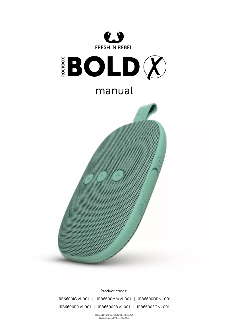 First page image of the manual for Rockbox Bold X