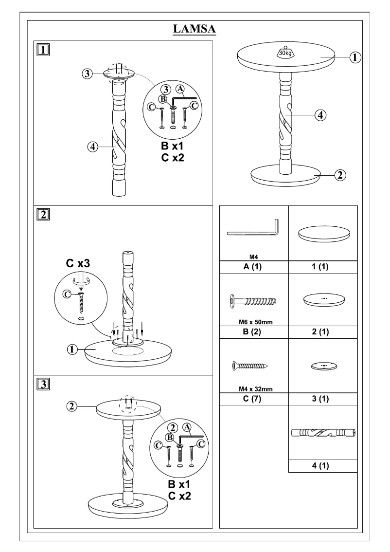 First page image of the manual for Lamsa