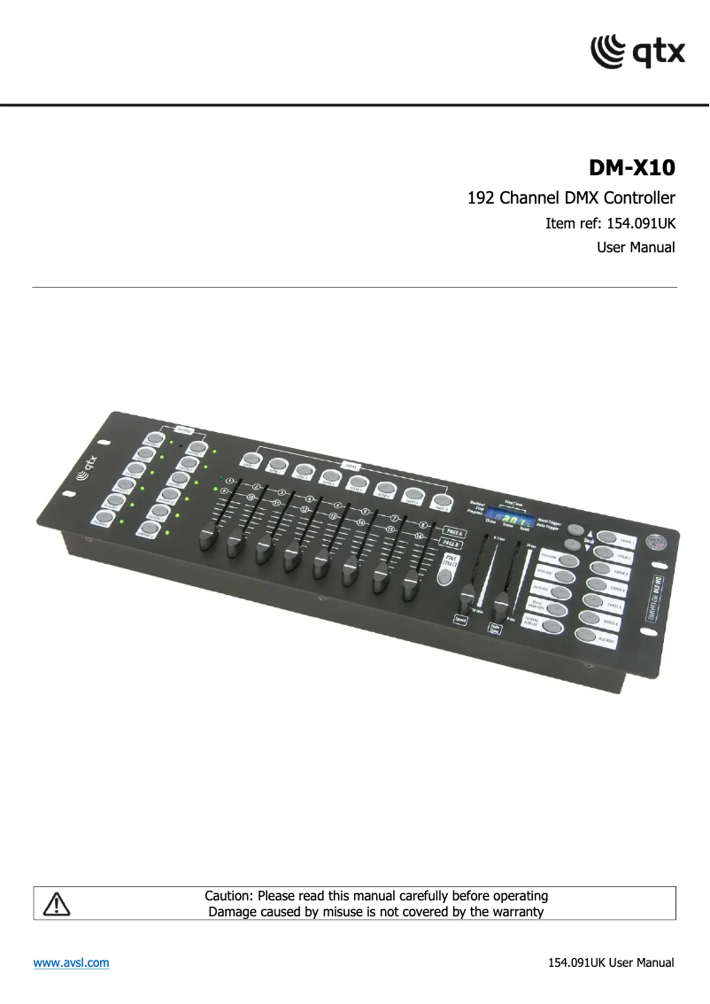 Page 1 of the manual User Manual Qtx DM-X10