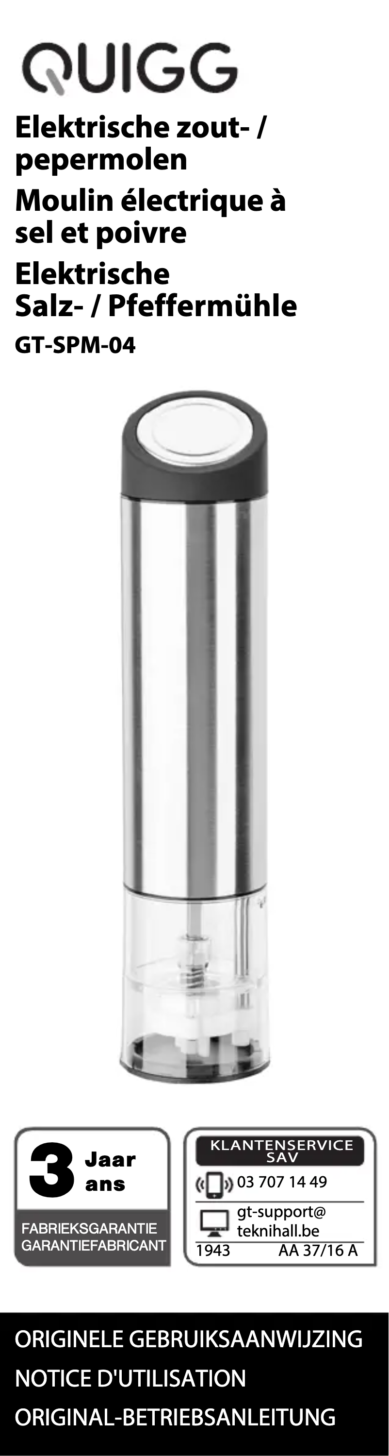 Page 1 of the manual User Manual Quigg GT-SPM-04