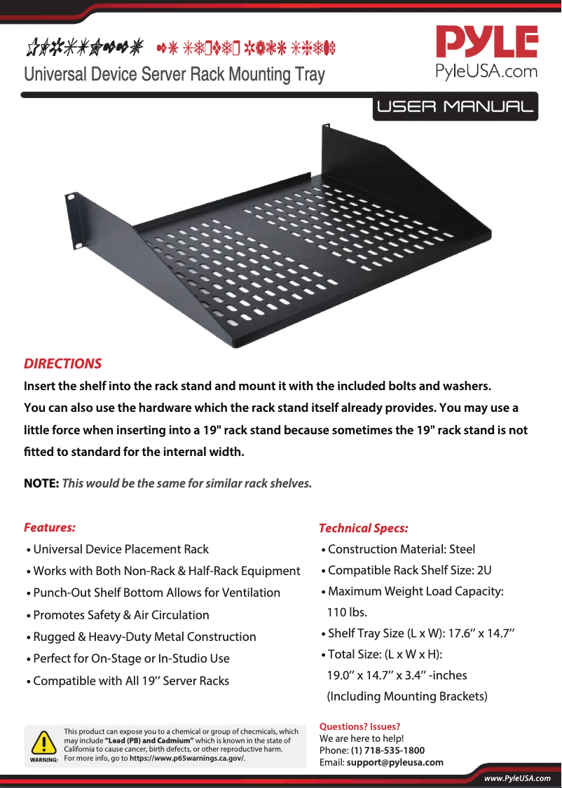 First page image of the manual for PLRSTN14U