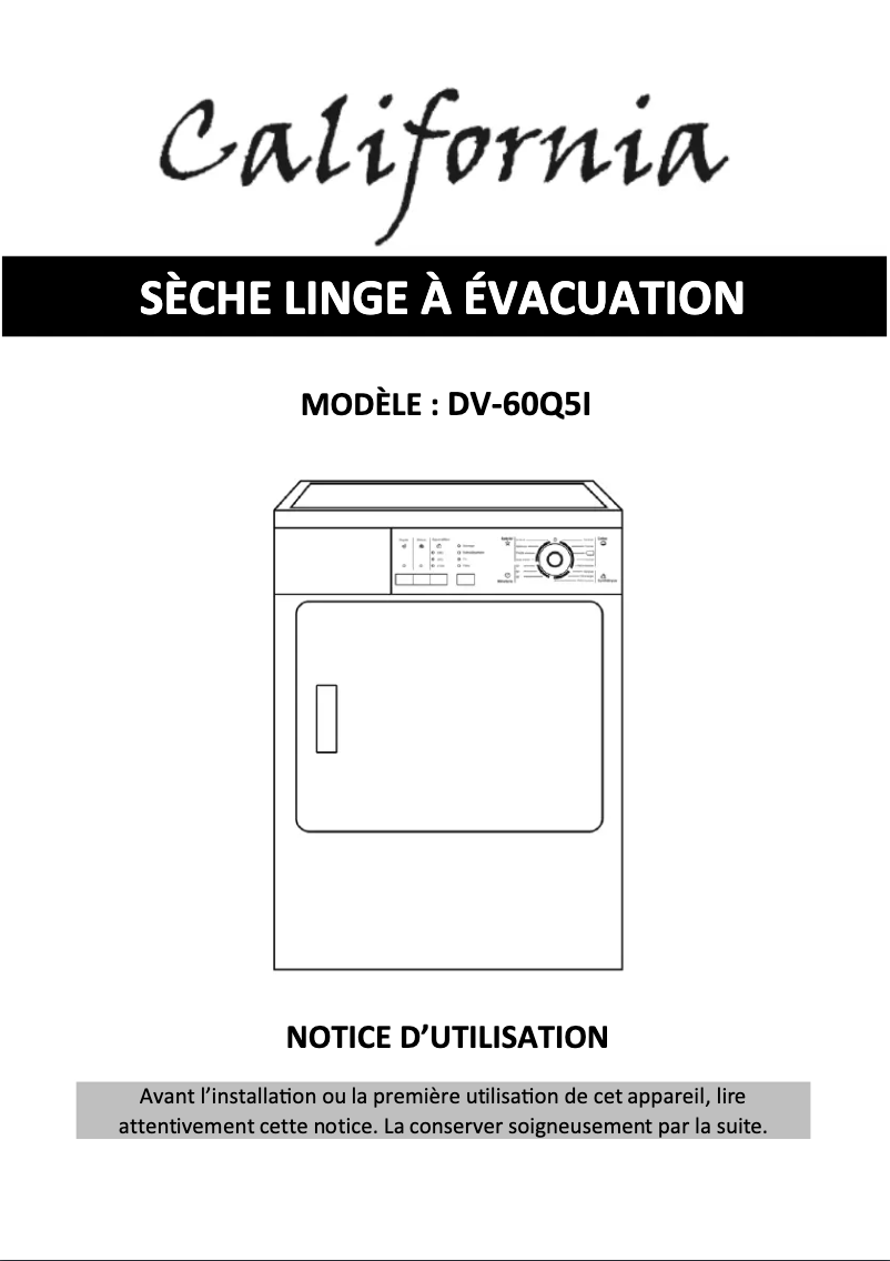 Page 1 of the manual User Manual California DV-60Q5I