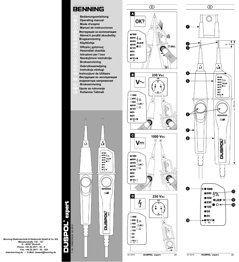 First page image of the manual for Duspol Expert