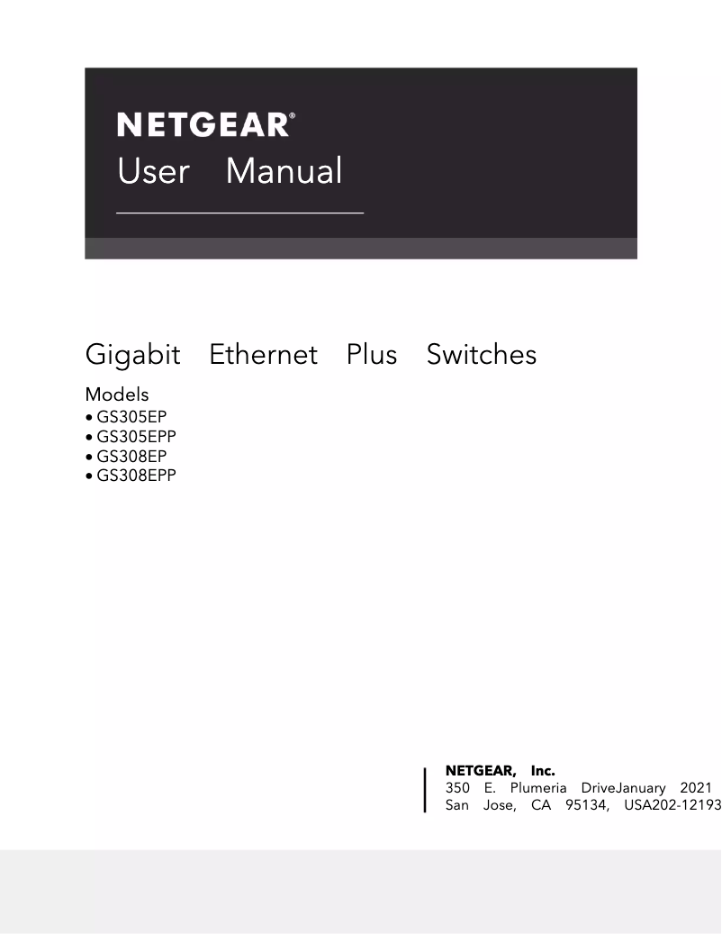 First page image of the manual for GS305E