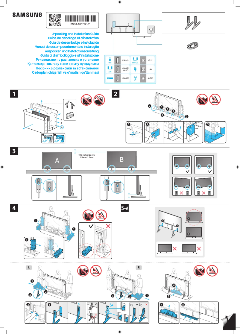 Page 1 of the manual Installation Guide Samsung UA98DU9000G