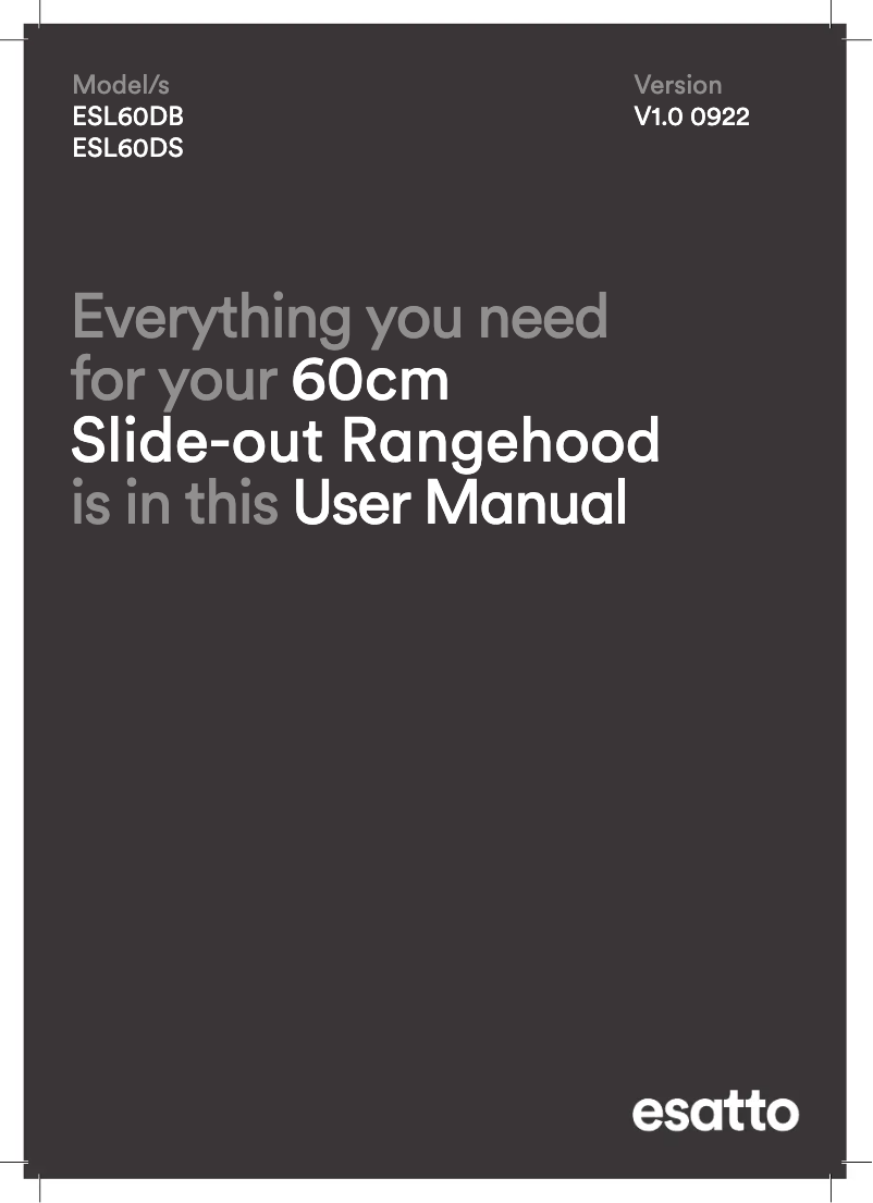 First page image of the manual for ESL60DS