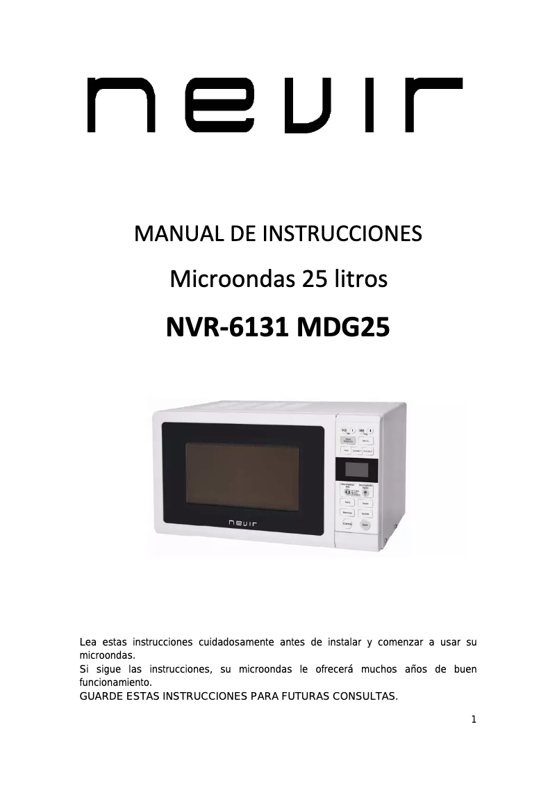 First page image of the manual for NVR-6131 MDG25