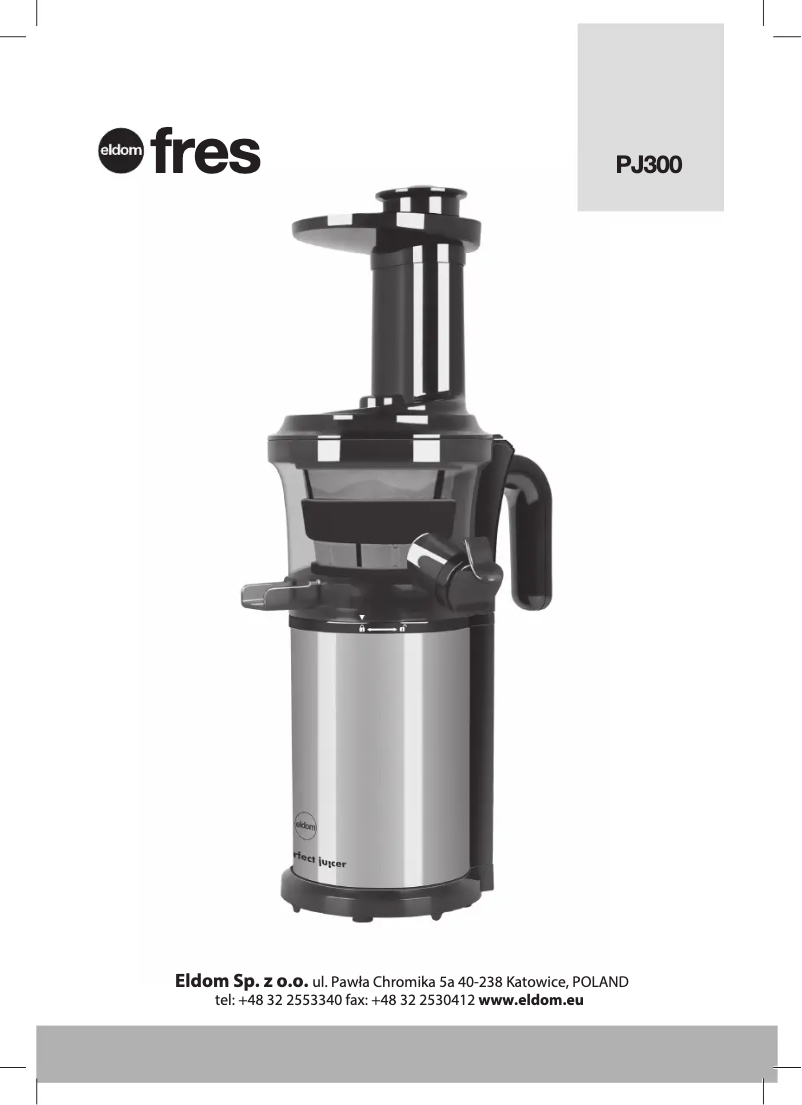 First page image of the manual for Fres PJ300