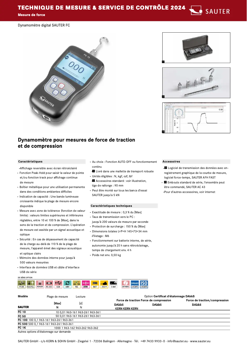 Page 1 of the manual Brochure Kern FC 10