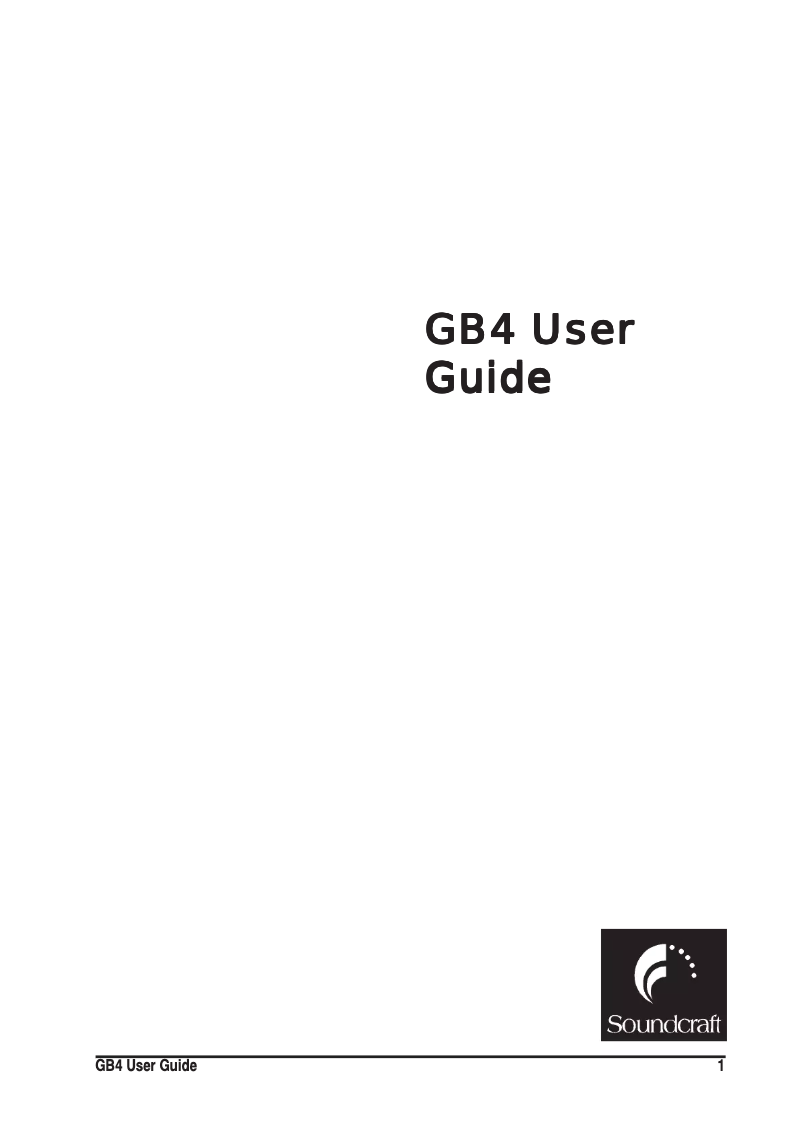 First page image of the manual for GB4