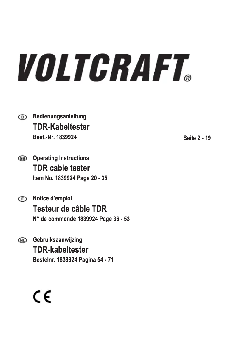 First page image of the manual for KT-600