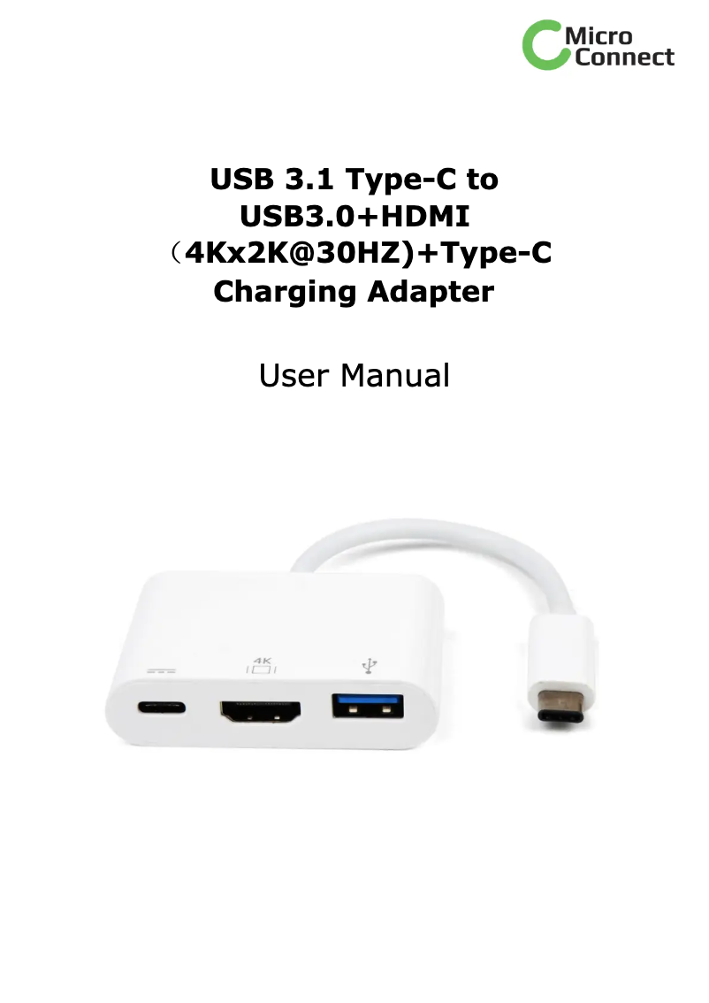 Page 1 of the manual User Manual Micro Connect USB3.1CCOM2
