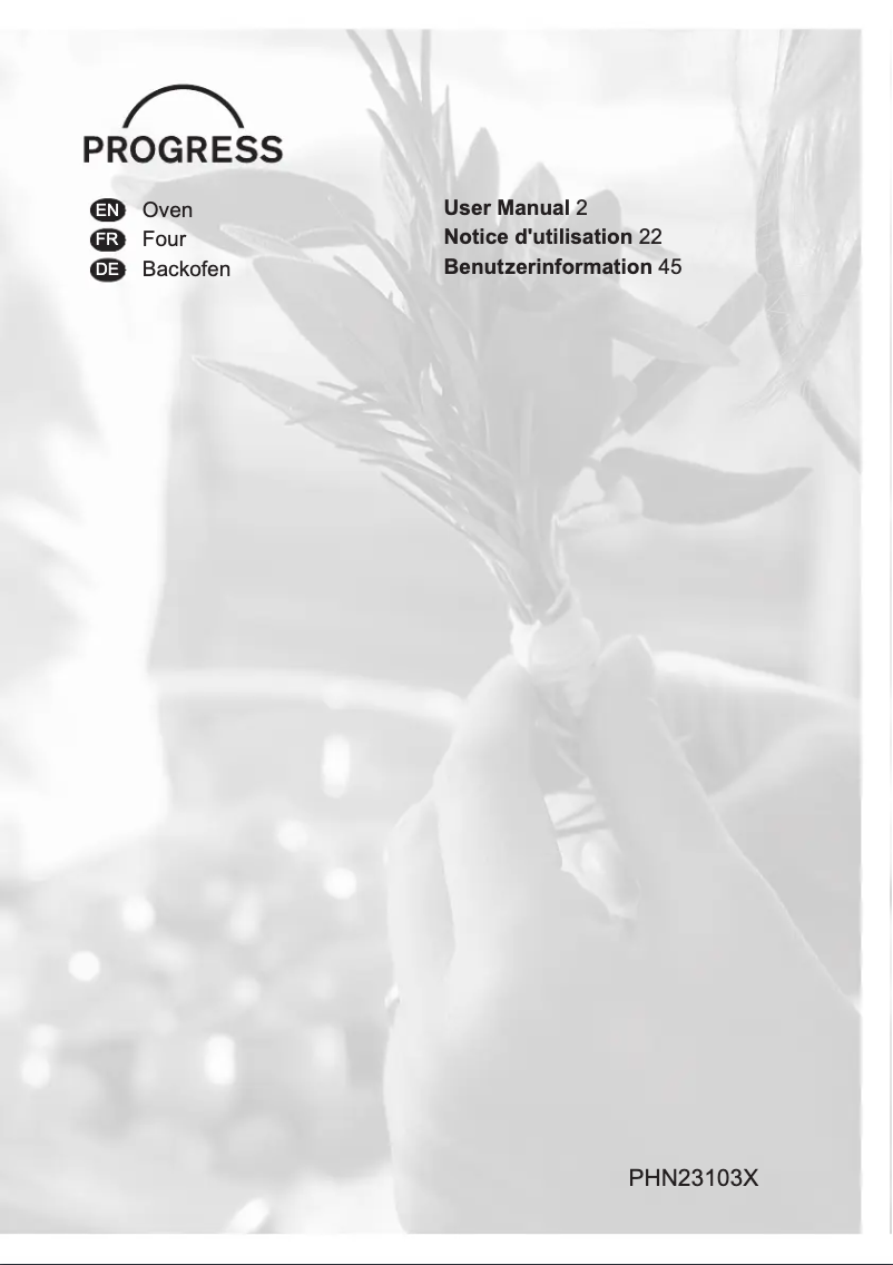 Page 1 of the manual User Manual Progress PHN23103X