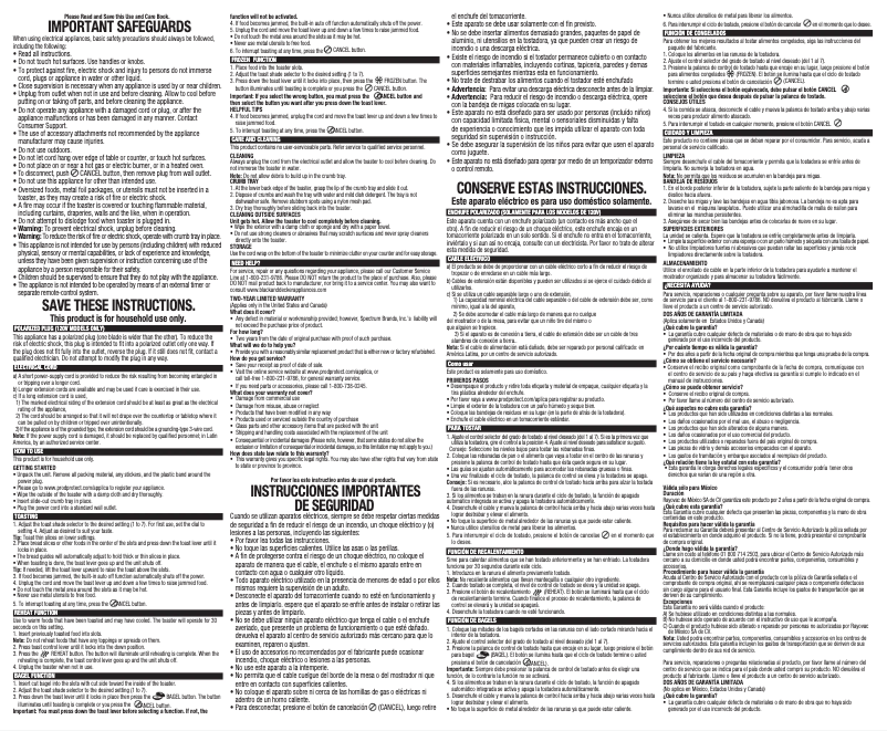 First page image of the manual for TR2300SD