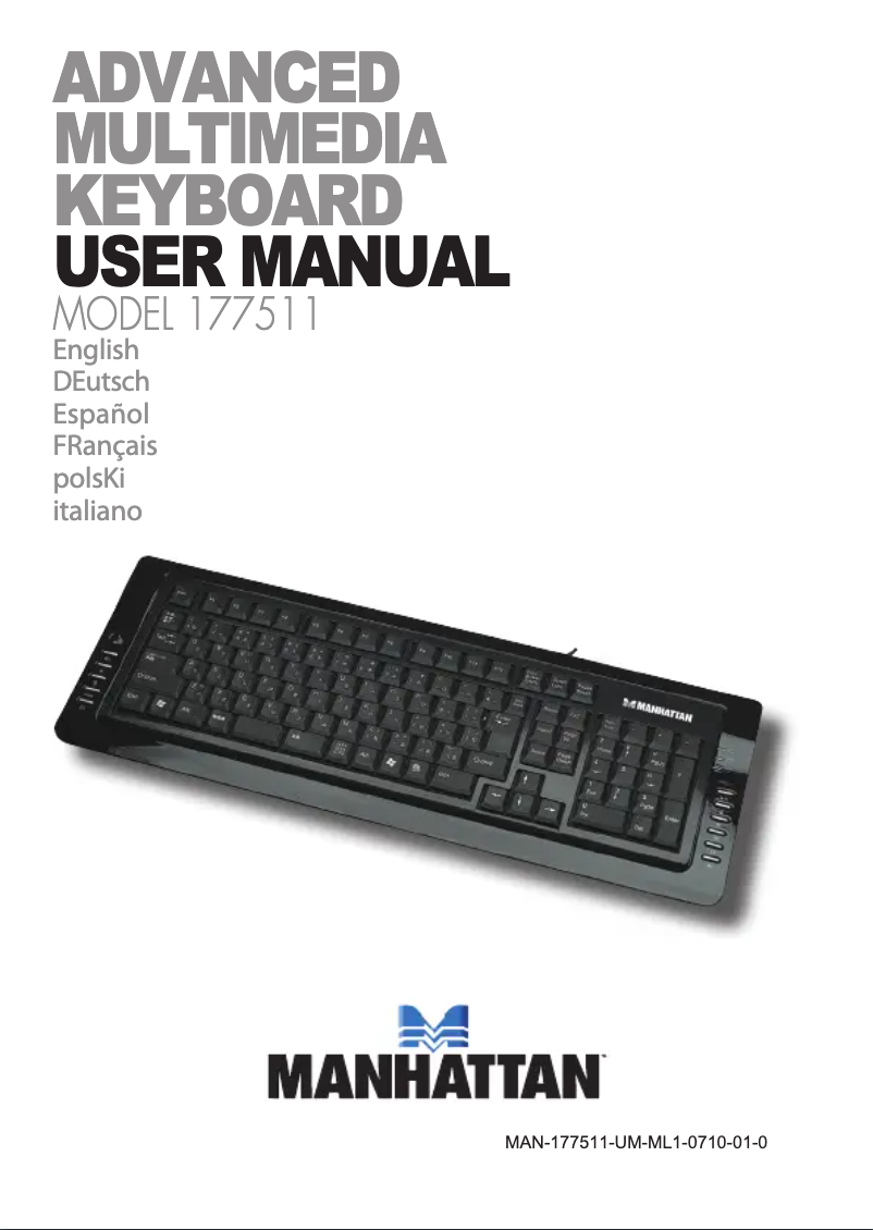 Page 1 of the manual User Manual Manhattan Multimedia Keyboard 177511
