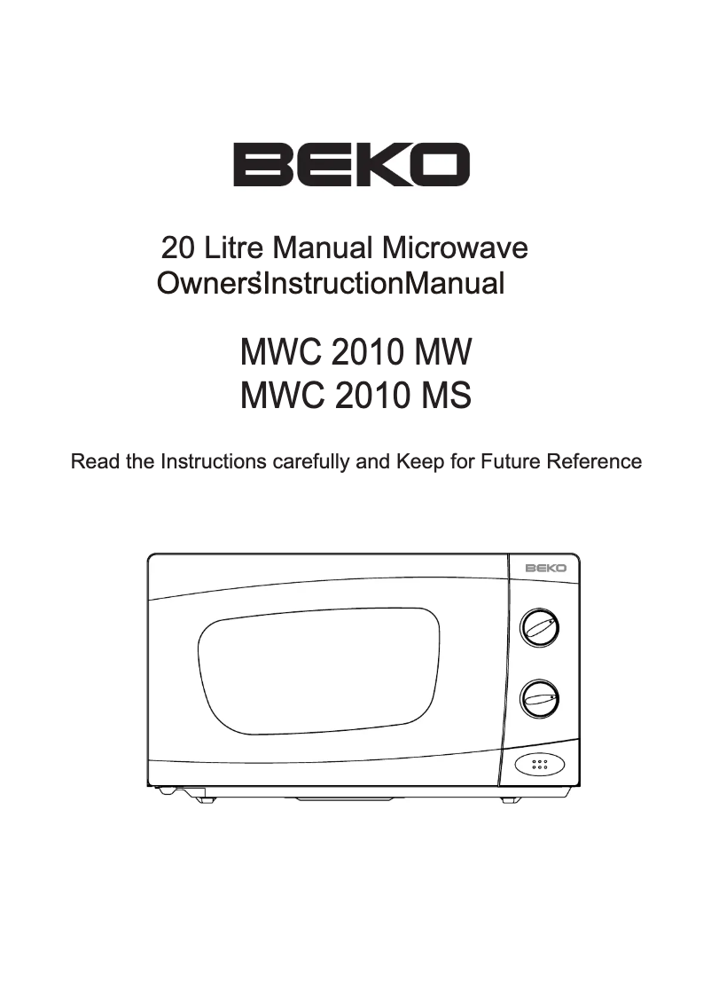 First page image of the manual for MWC2000MW