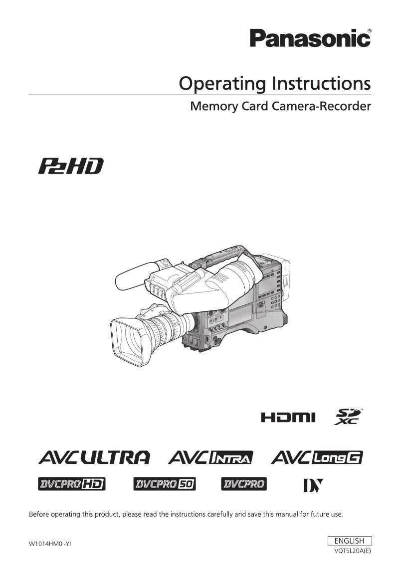 First page image of the manual for AJ-PX800