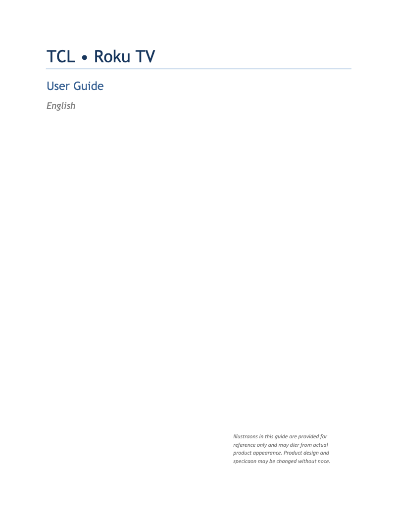 Page 1 of the manual User Manual TCL 32S4610R