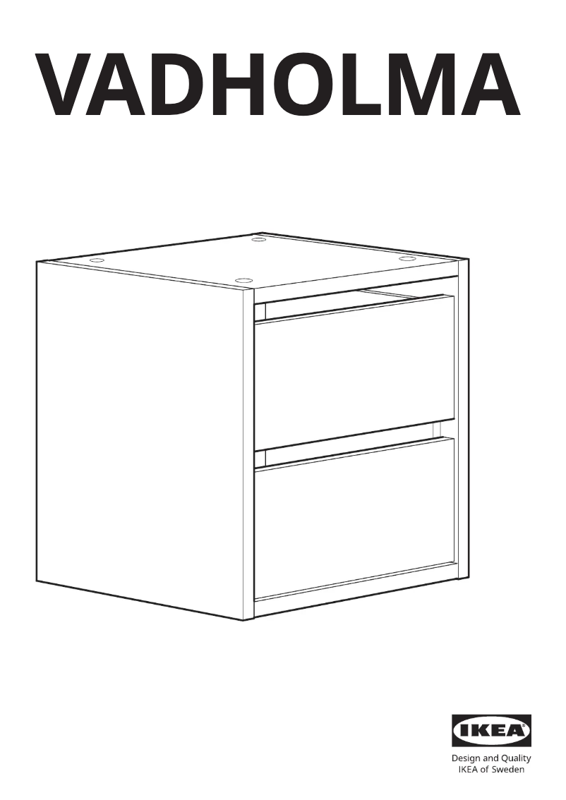 Page 1 of the manual User Manual Ikea VADHOLMA 503.743.32