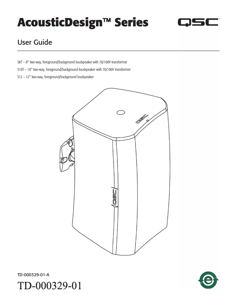 First page image of the manual for AcousticDesign S10T