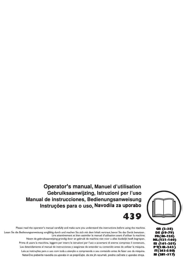 First page image of the manual for 439