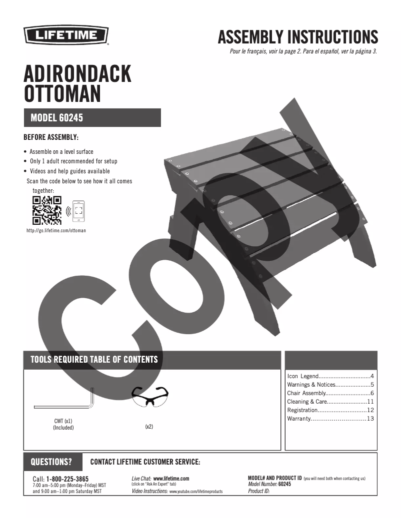 First page image of the manual for 60245