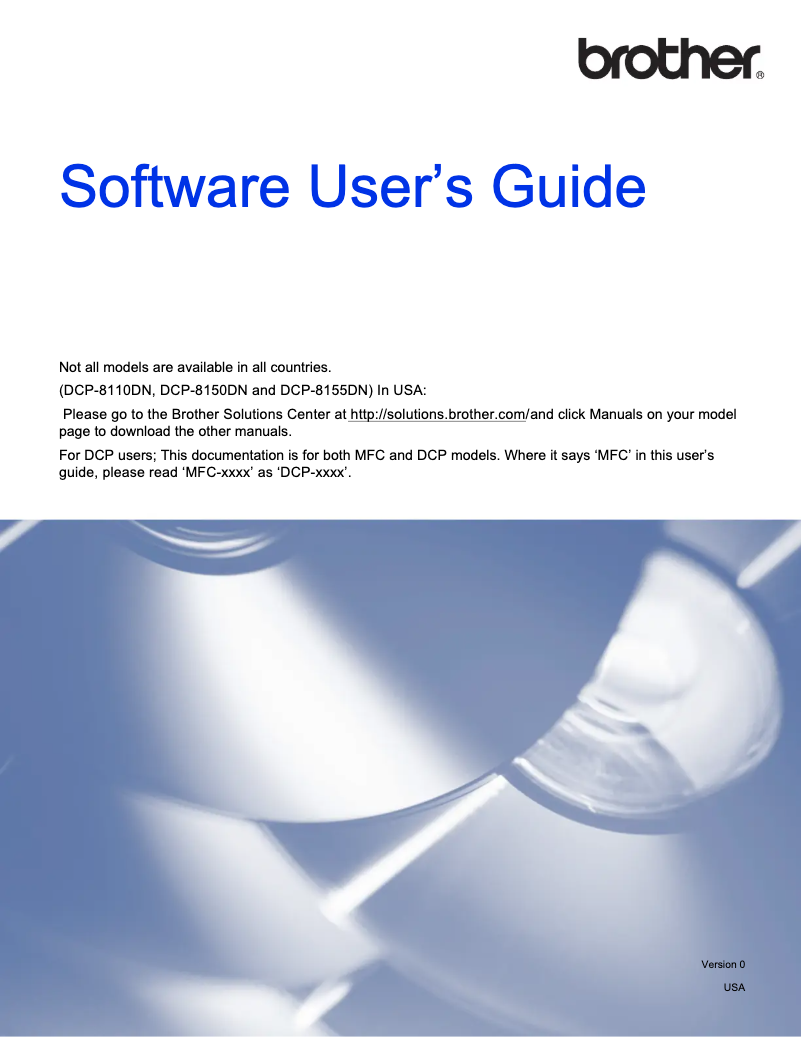 First page image of the manual for DCP-8150DN