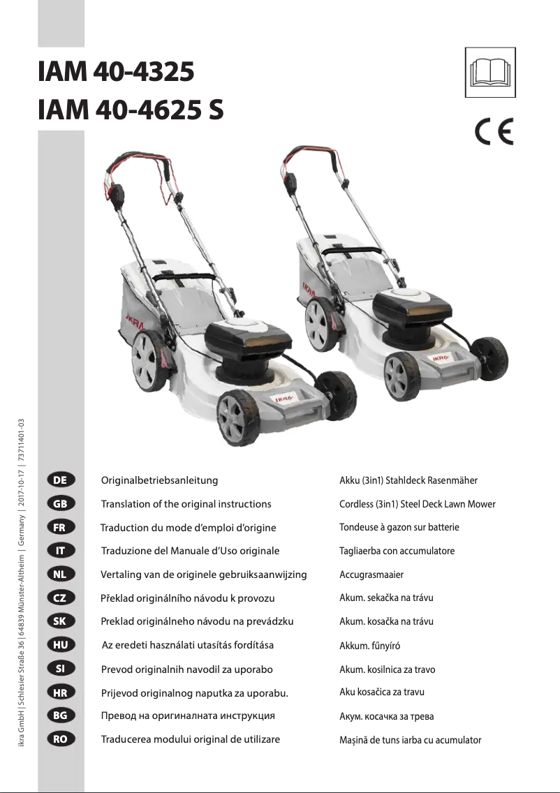 First page image of the manual for IAM 40-4625 S