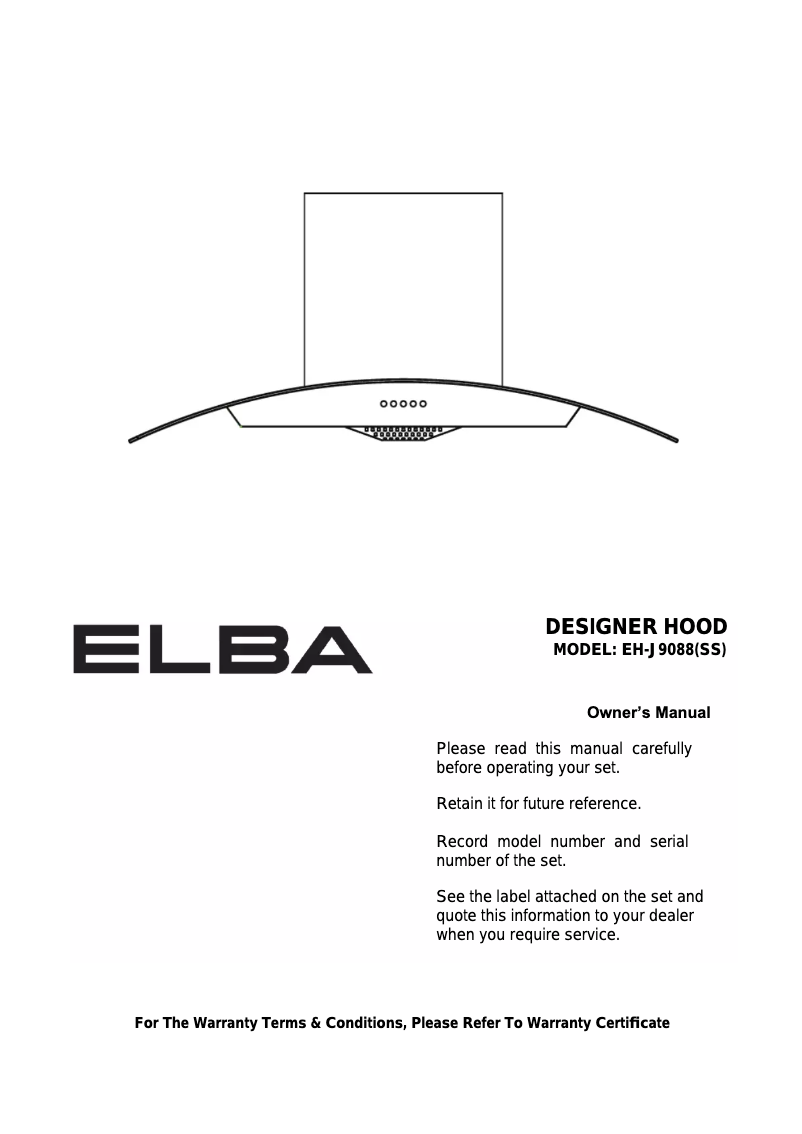 First page image of the manual for INFINITO EH-J9088(SS)