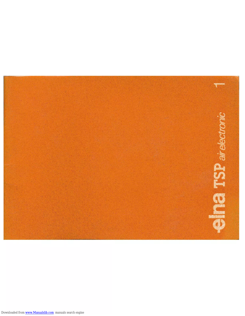 First page image of the manual for TSP Air Electronic