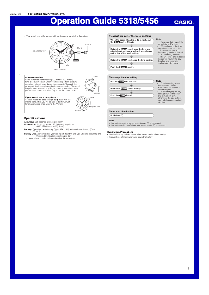 First page image of the manual for Sheen SHE-3047PG-9AUER