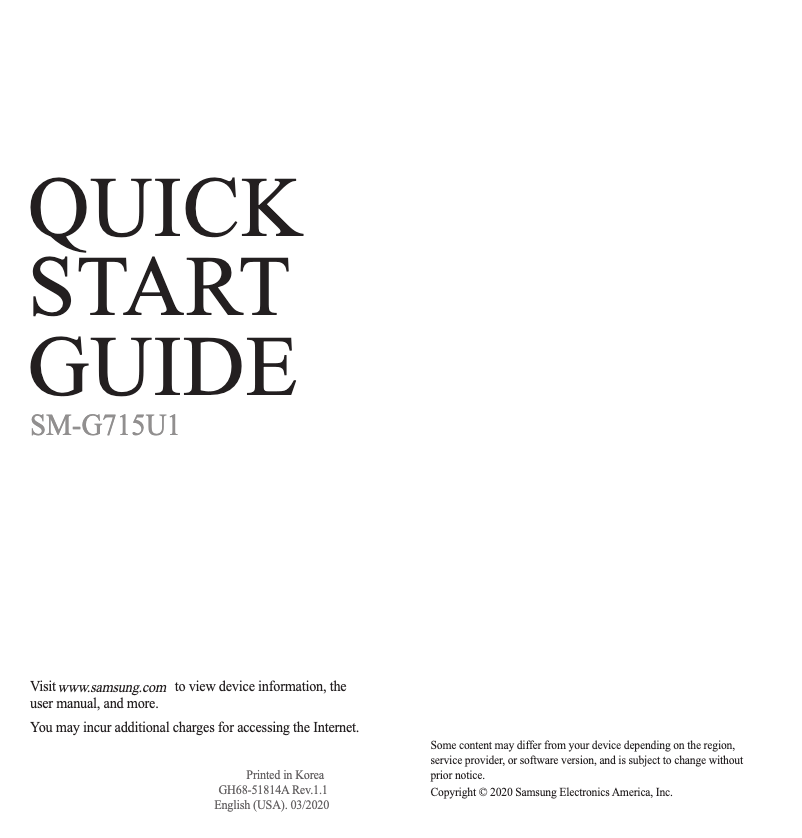 First page image of the manual for Galaxy XCover Pro