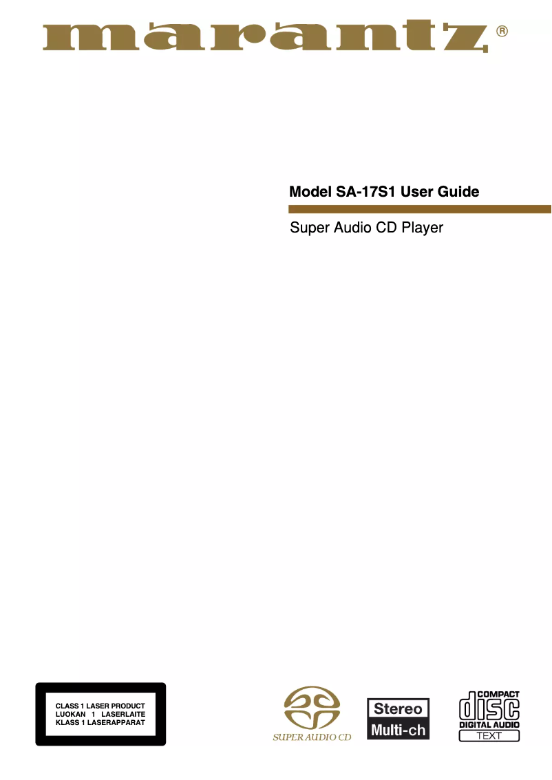 First page image of the manual for SA-17S1