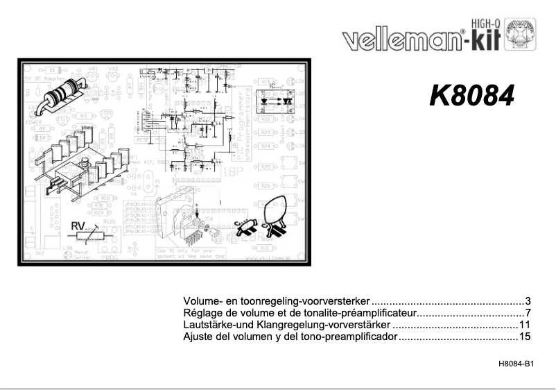 Page 1 of the manual User Manual Velleman K8084