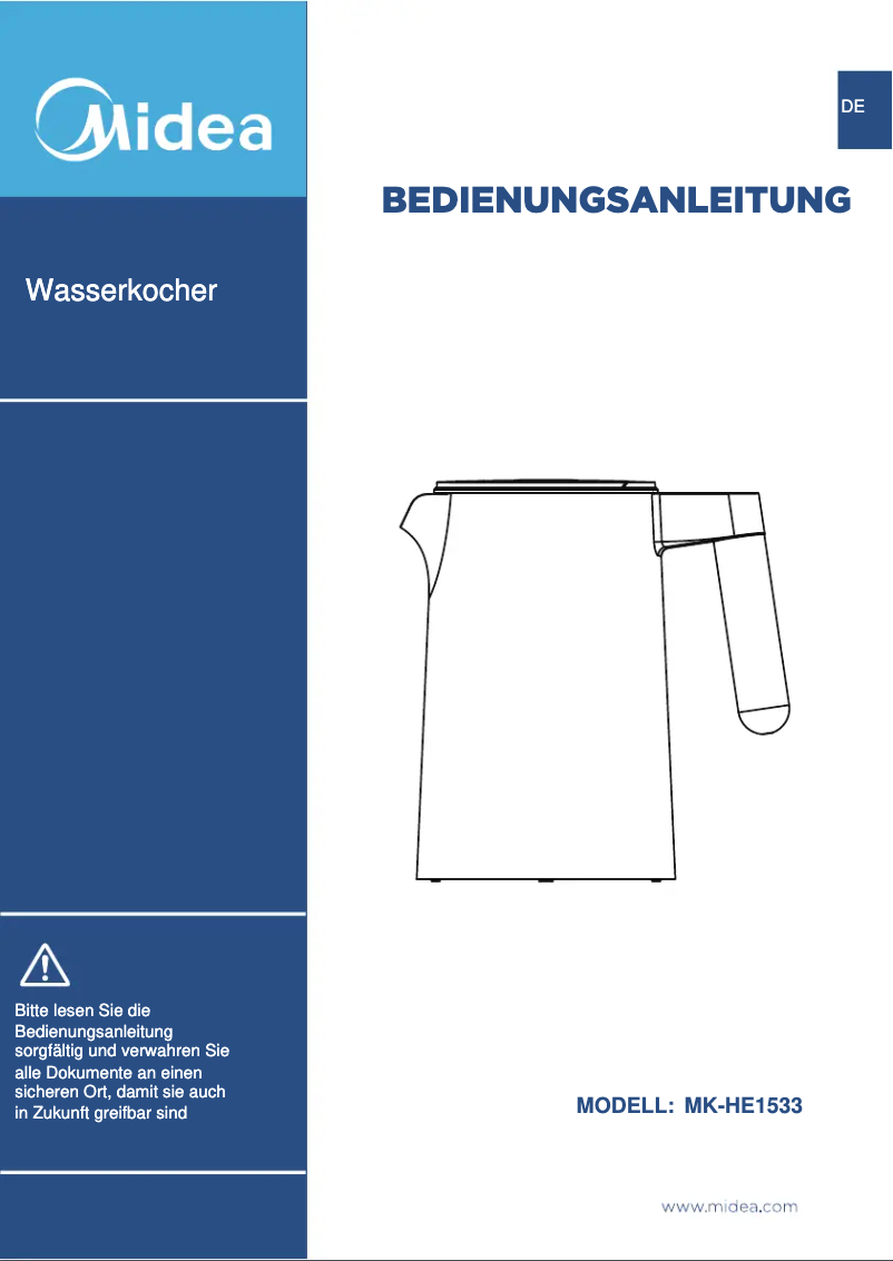 Page 1 of the manual User Manual Midea MK-HE1533
