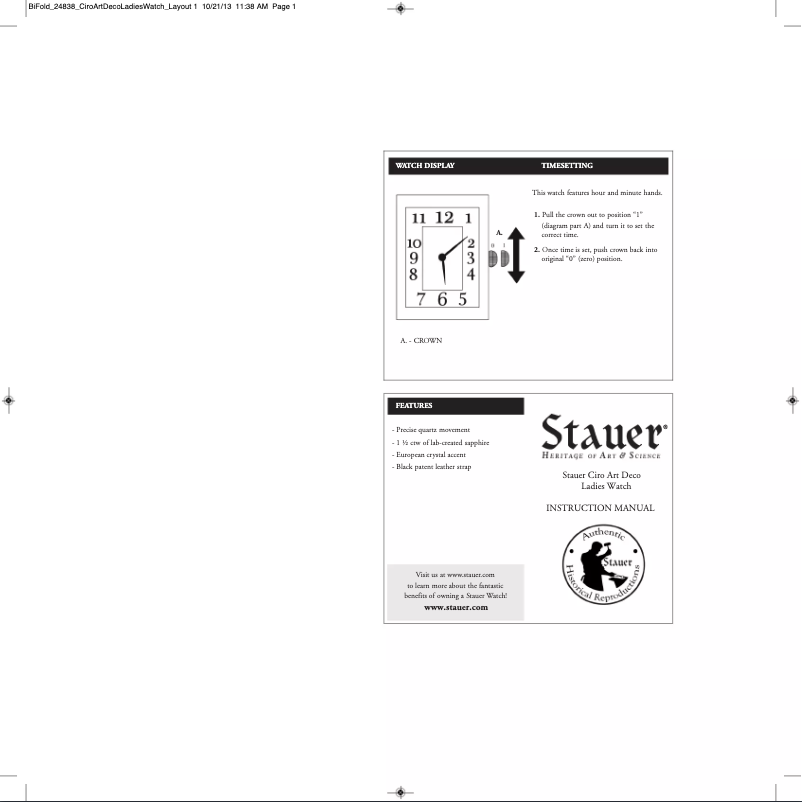 Page 1 of the manual User Manual Stauer 24838