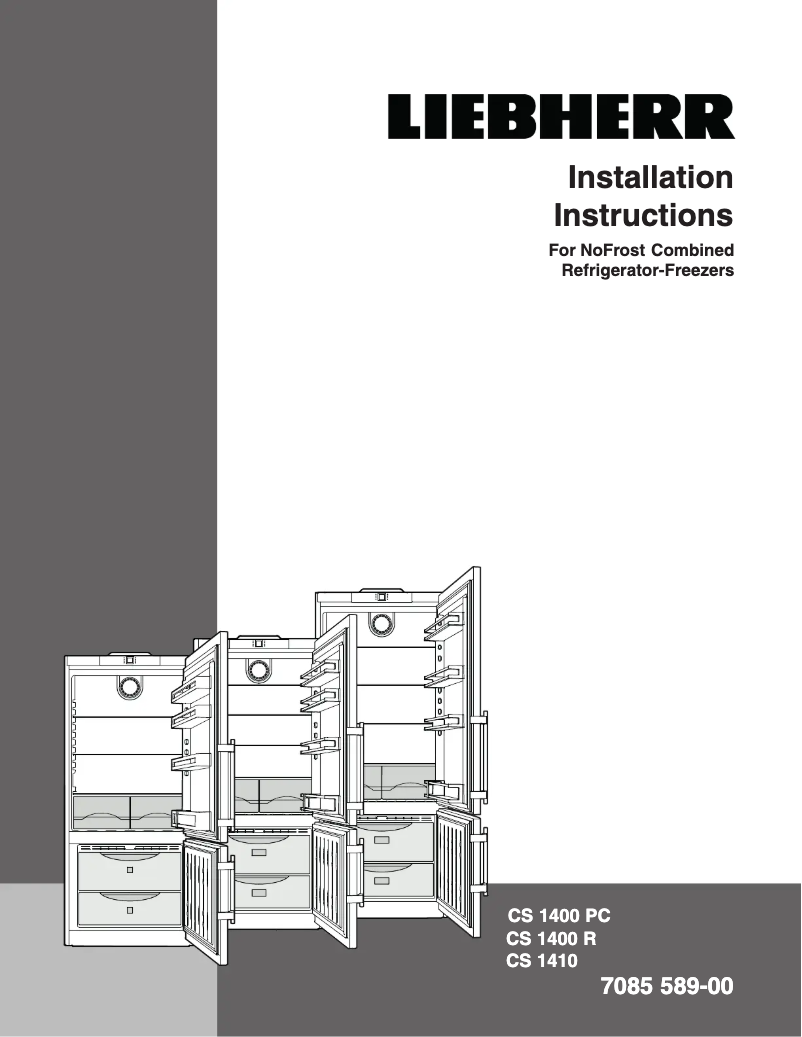 Page 1 of the manual Installation Guide Liebherr CS-1410-L