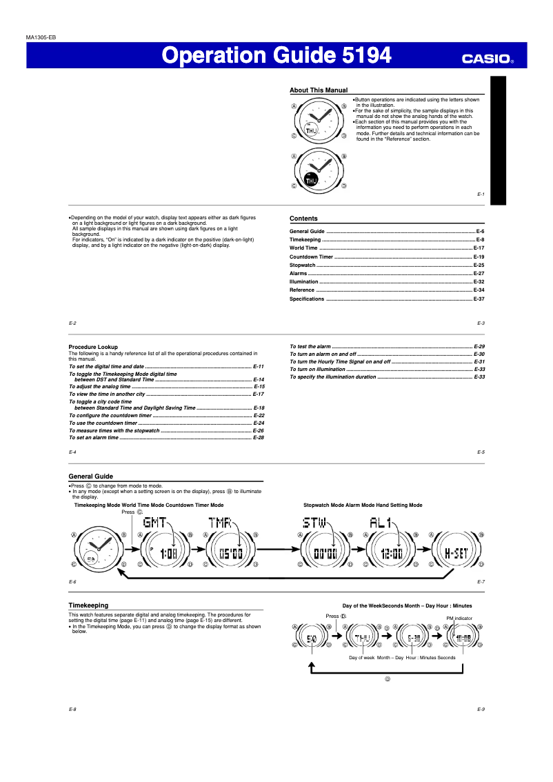 First page image of the manual for 5194