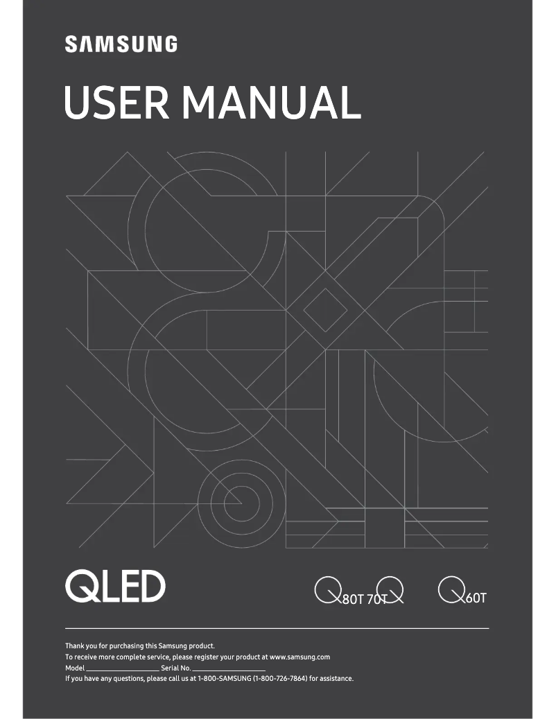 First page image of the manual for QN65Q80T