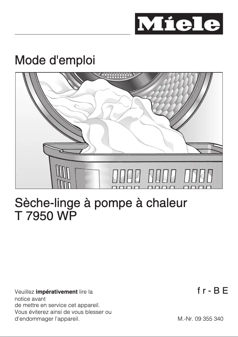 Page 1 of the manual User Manual Miele T 7950 WP